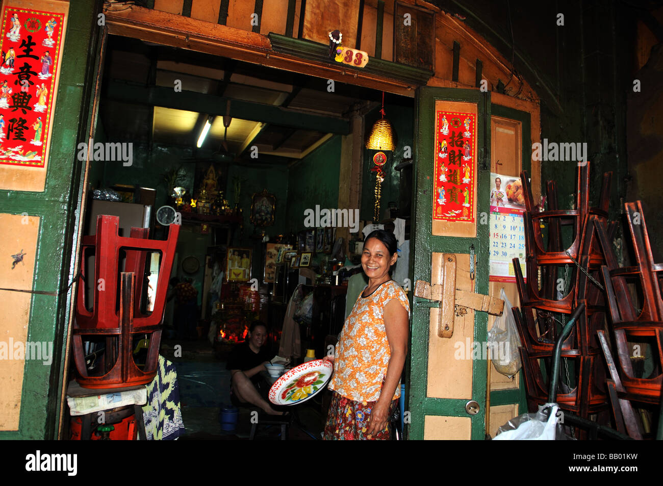 Casa Vecchia Chinatown Bangkok in Thailandia Foto Stock