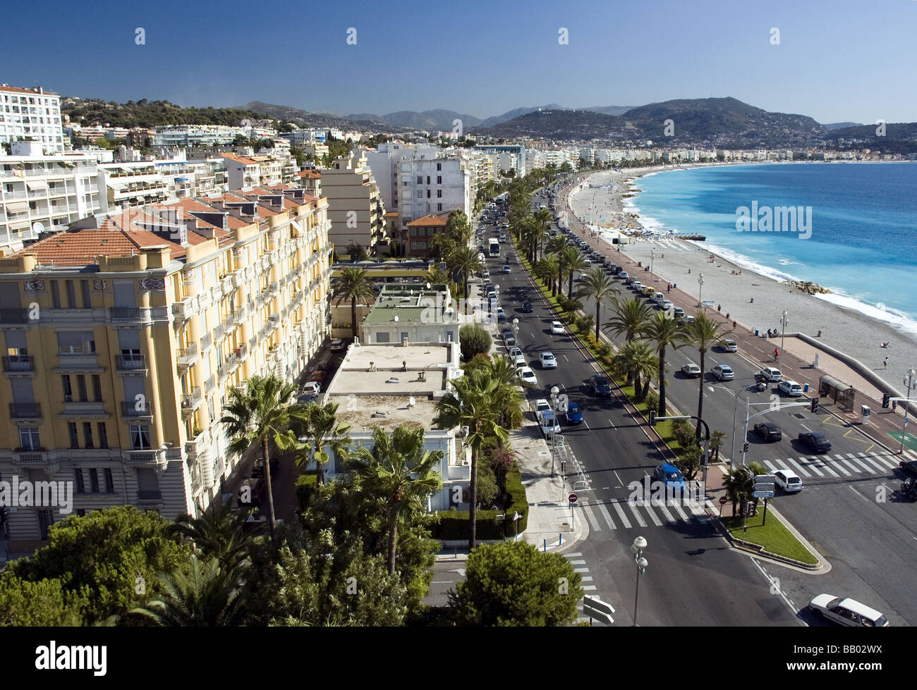 Promenade Des Anglais, Nizza Foto Stock