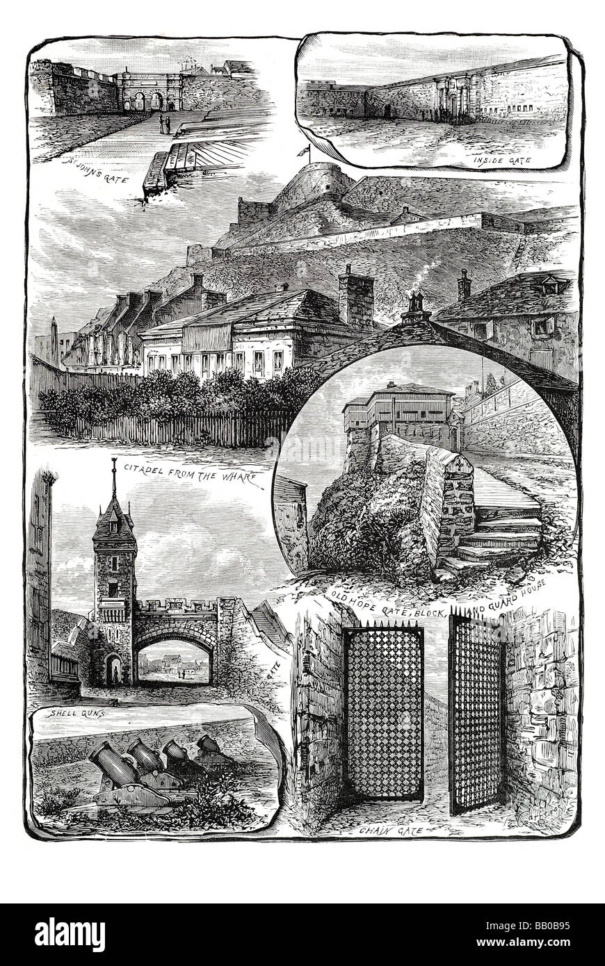 Cittadella bastionata quebec pistole shell casa di guardia Foto Stock