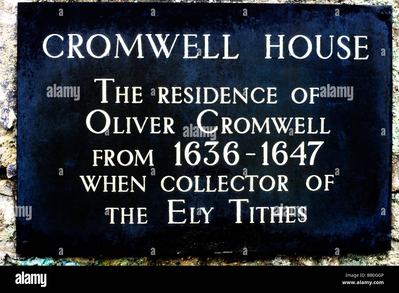 Oliver Cromwell House Ely informazioni collettore della placca delle decime Cambridgeshire East Anglia England Regno Unito Foto Stock