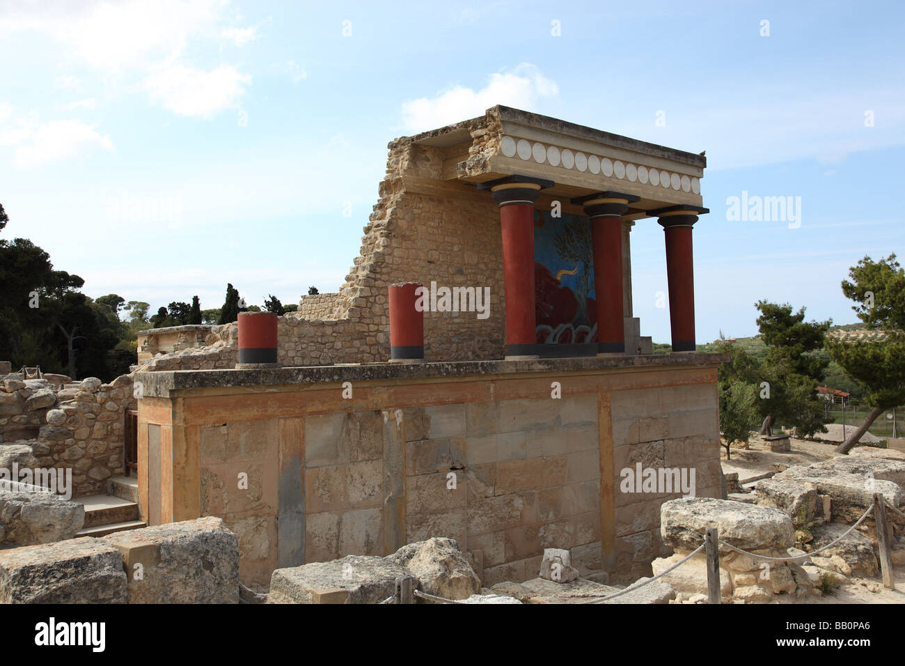 Il Palazzo di Cnosso, è la maggiore età del Bronzo sito archeologico a Creta Foto Stock