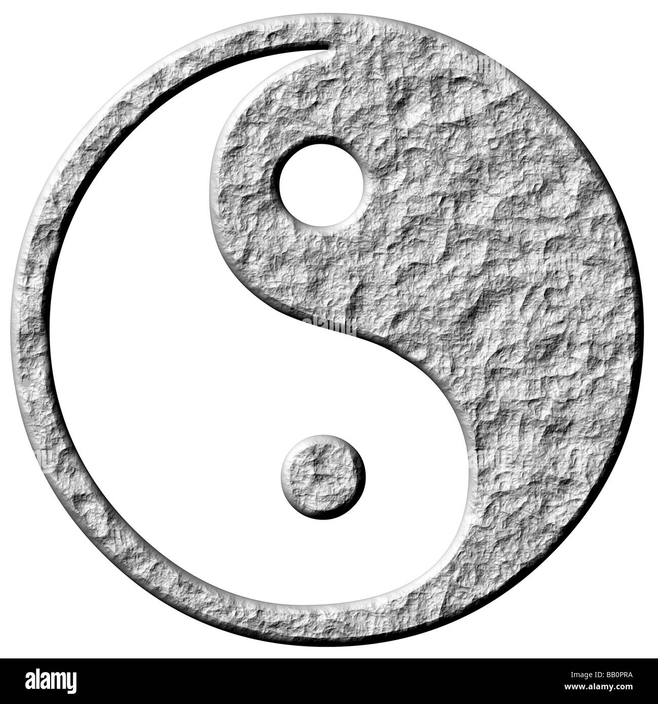 3d di pietra simbolo tao Foto Stock