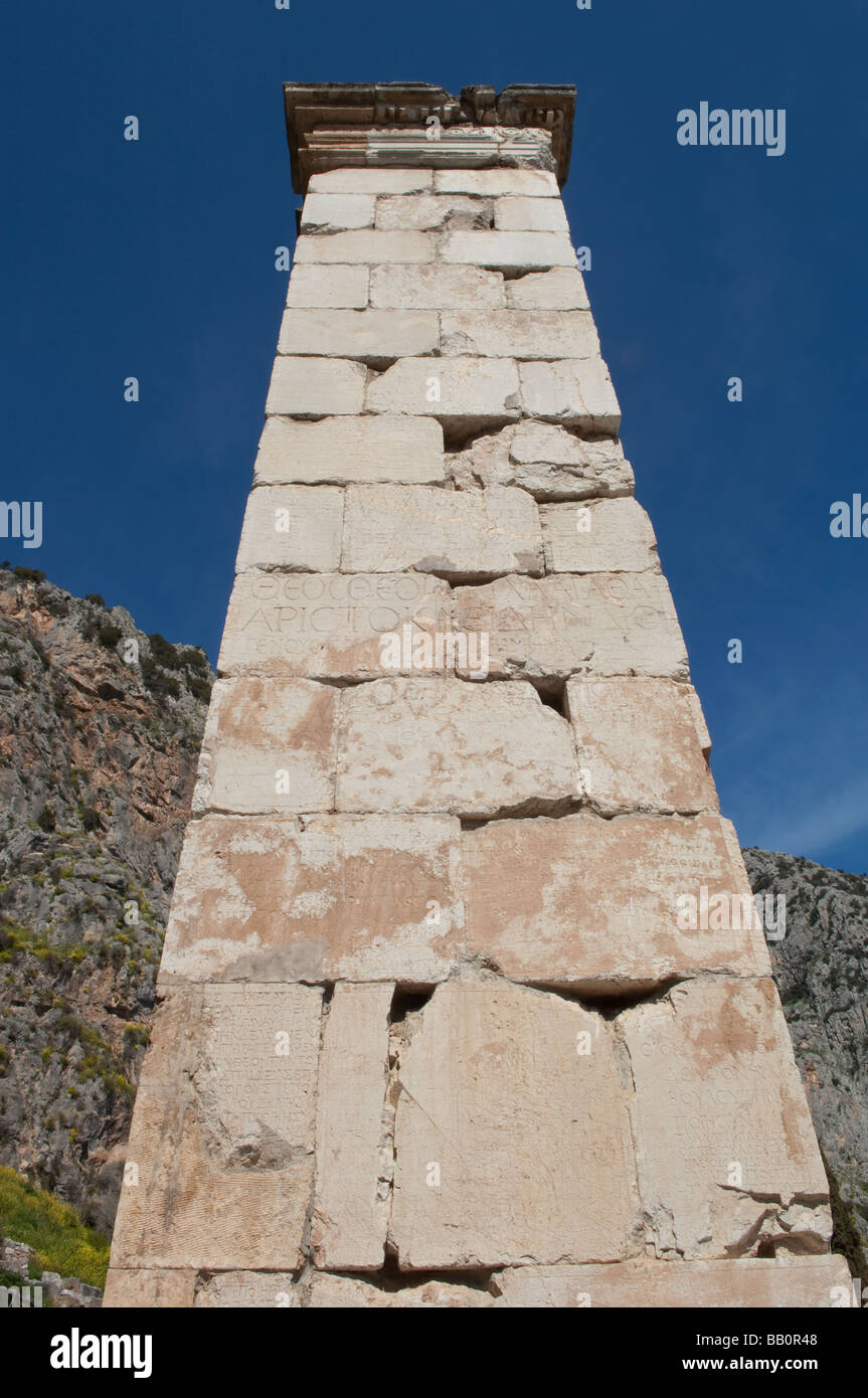 Delphi è stato il sito del Delphic oracle, il più importante oracle nel classico mondo greco, Foto Stock