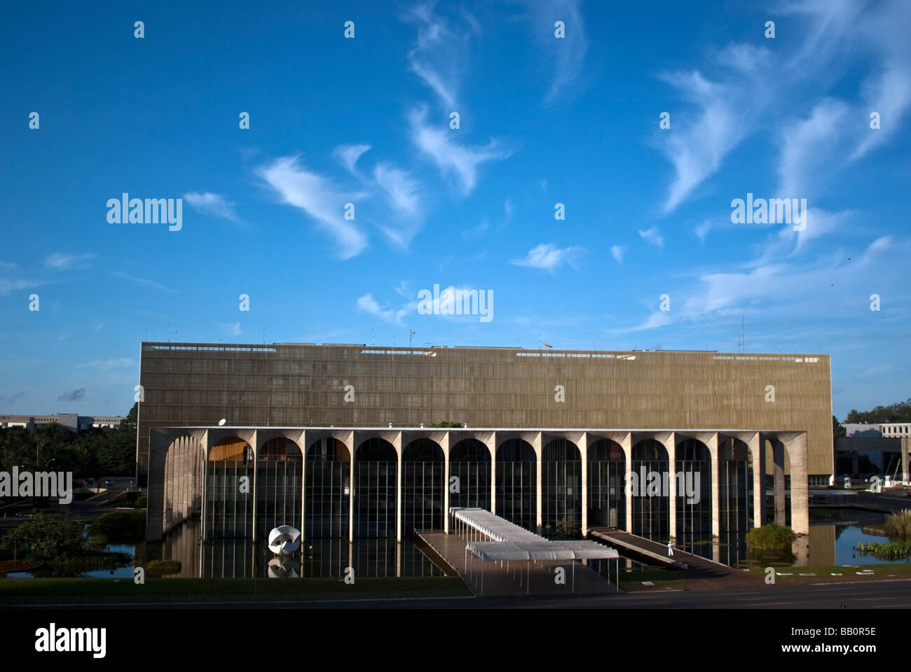 Vista aerea del Palazzo Itamaraty Ministero delle Relazioni Esterne (Ministério das Relações Exteriores) a Brasilia, Brasile. Foto Stock