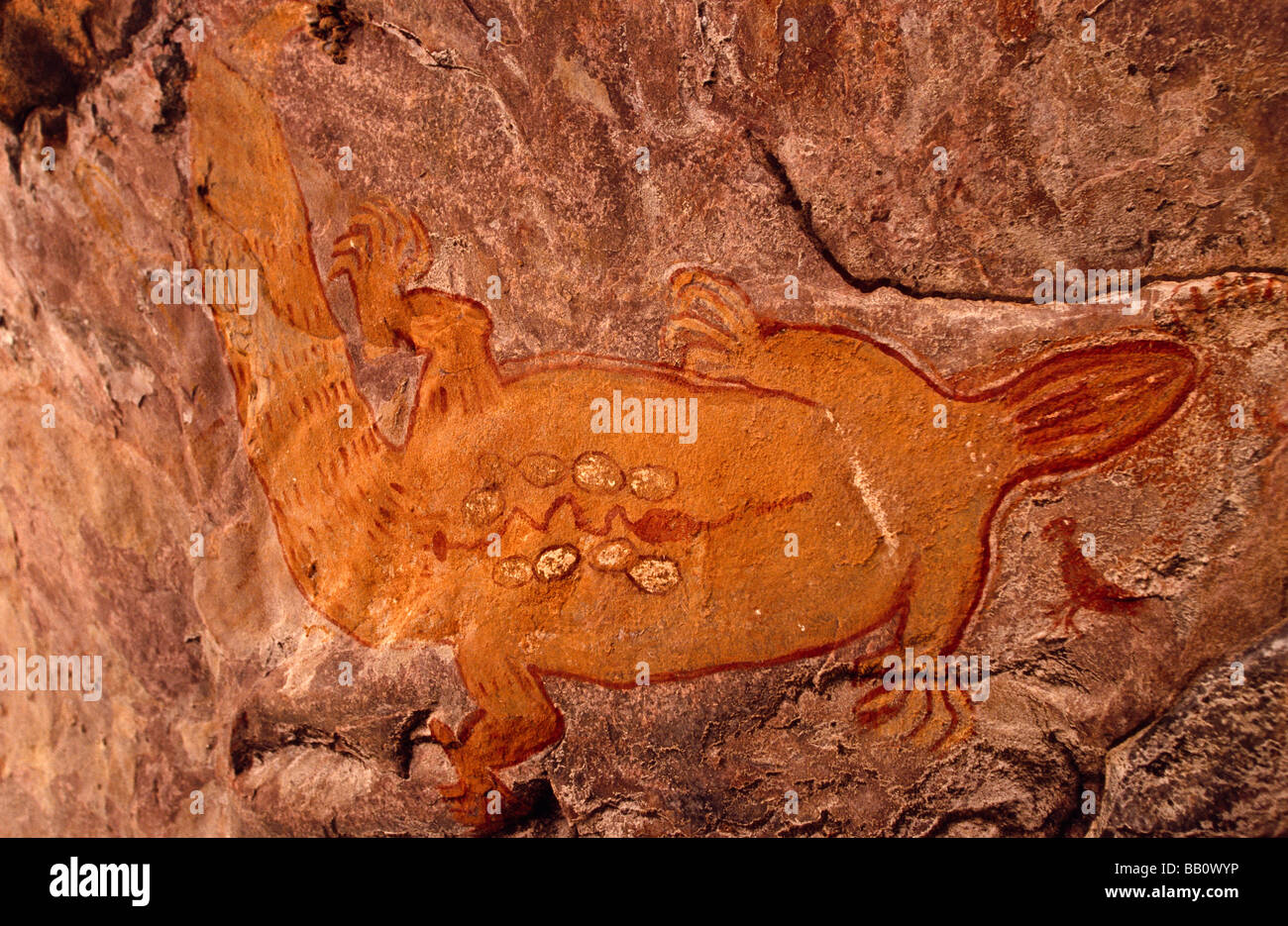 Arte rupestre degli Aborigeni, Kimberley, outback Australia Foto Stock