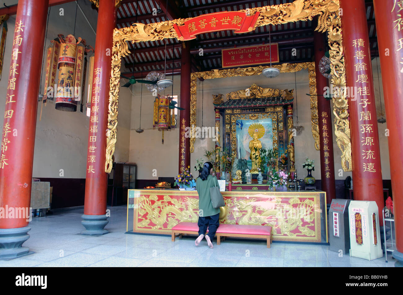 Anyavalokitesvara boothisatva tempio chinatown Bangkok in Thailandia Foto Stock