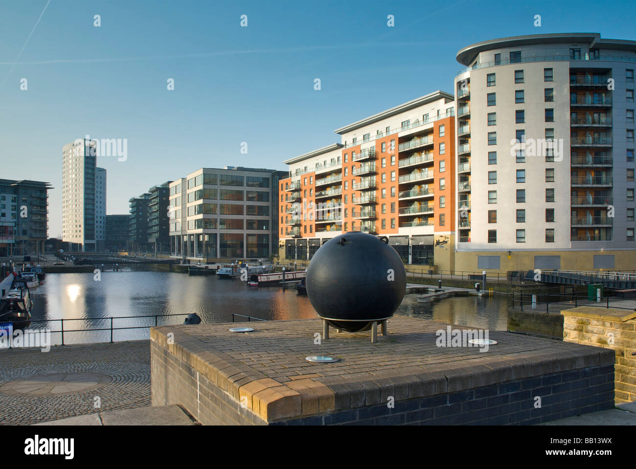 Clarence Dock, un nuovo sviluppo a Leeds, West Yorkshire, Inghilterra, Regno Unito Foto Stock