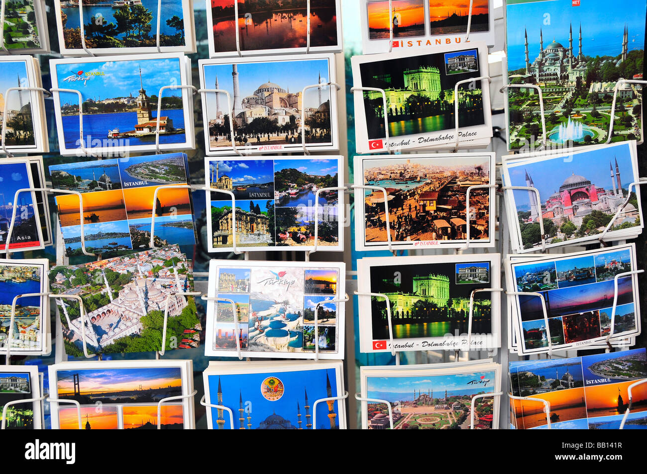 Cartoline per la vendita, Istanbul, Turchia Foto Stock