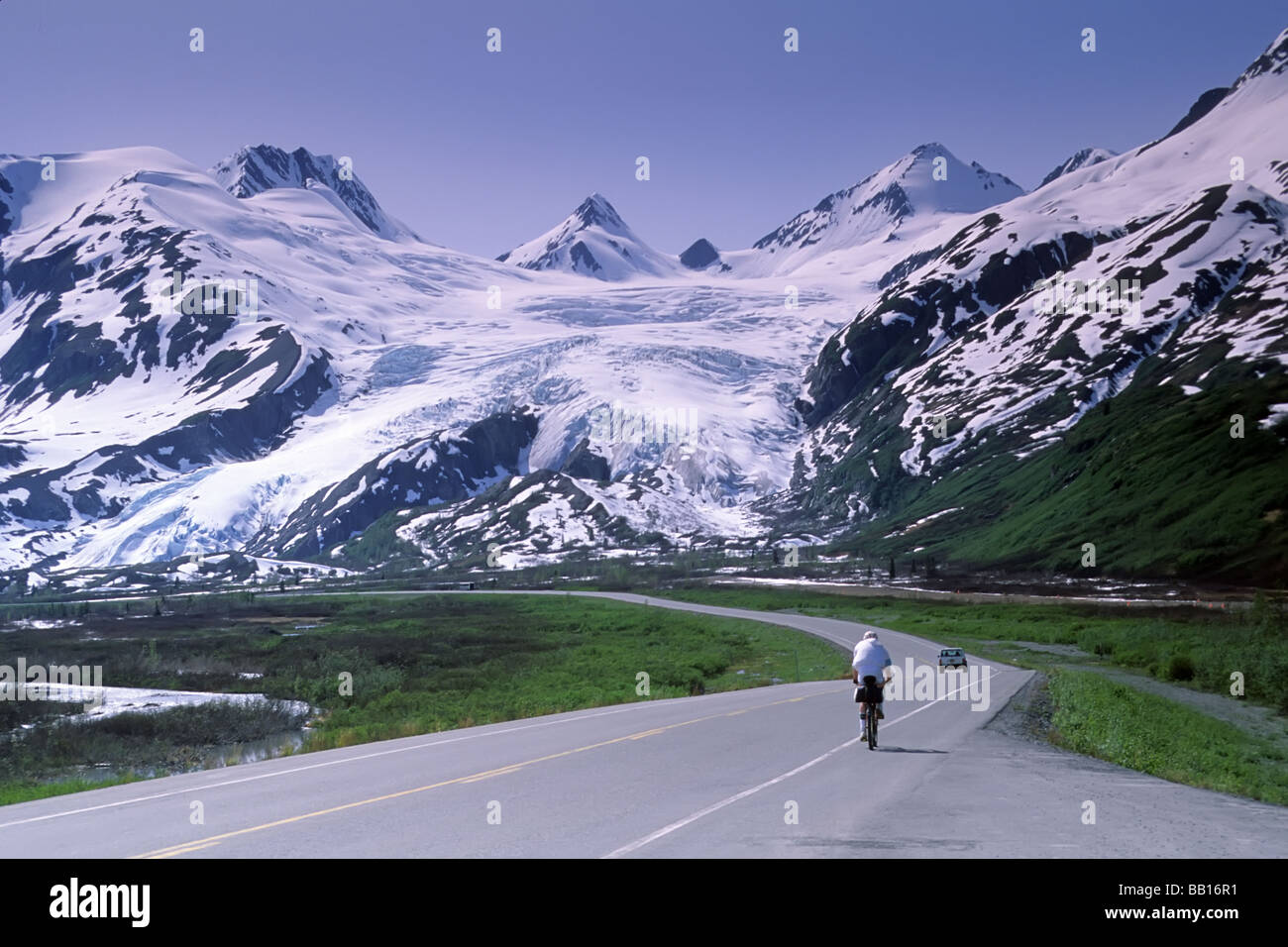 Worthington Glacier sulla Richardson Highway in Alaska Foto Stock