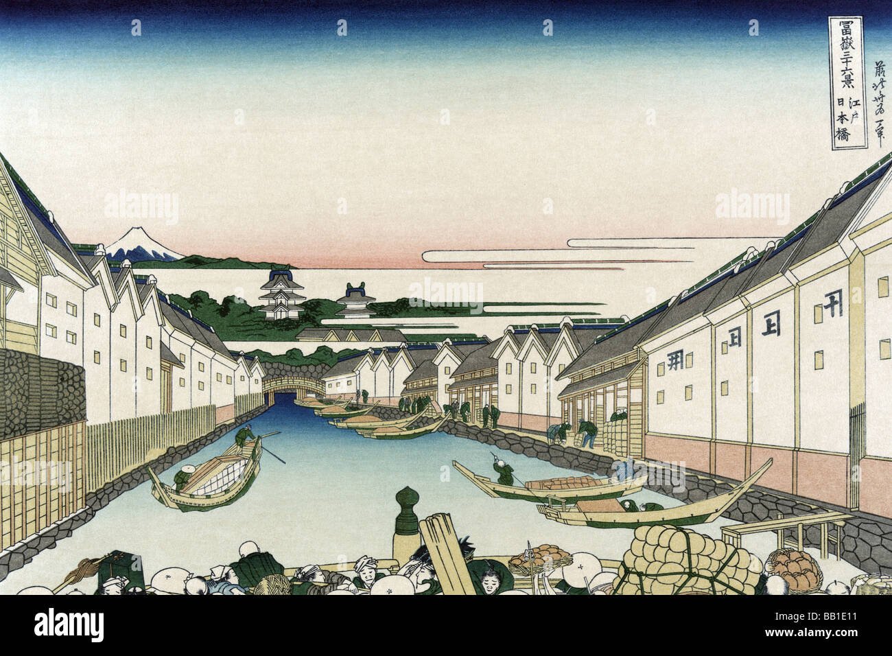 Ponte di Nihonbashi in Edo Foto Stock