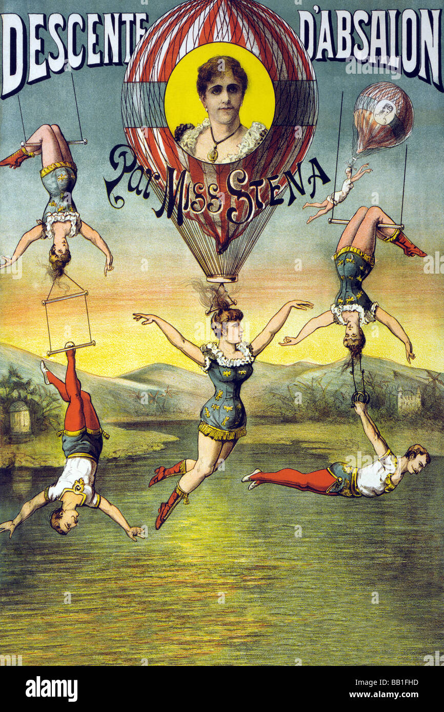 Palloncino francese poster di circo Foto Stock