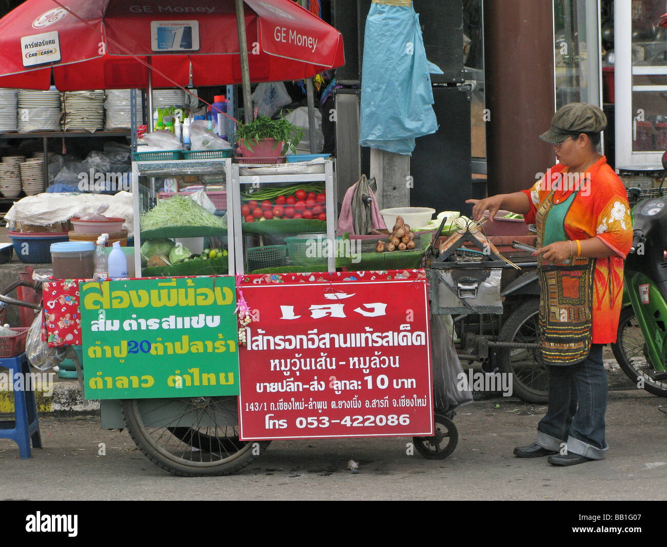 Mobile di stallo alimentare della Thailandia Foto Stock