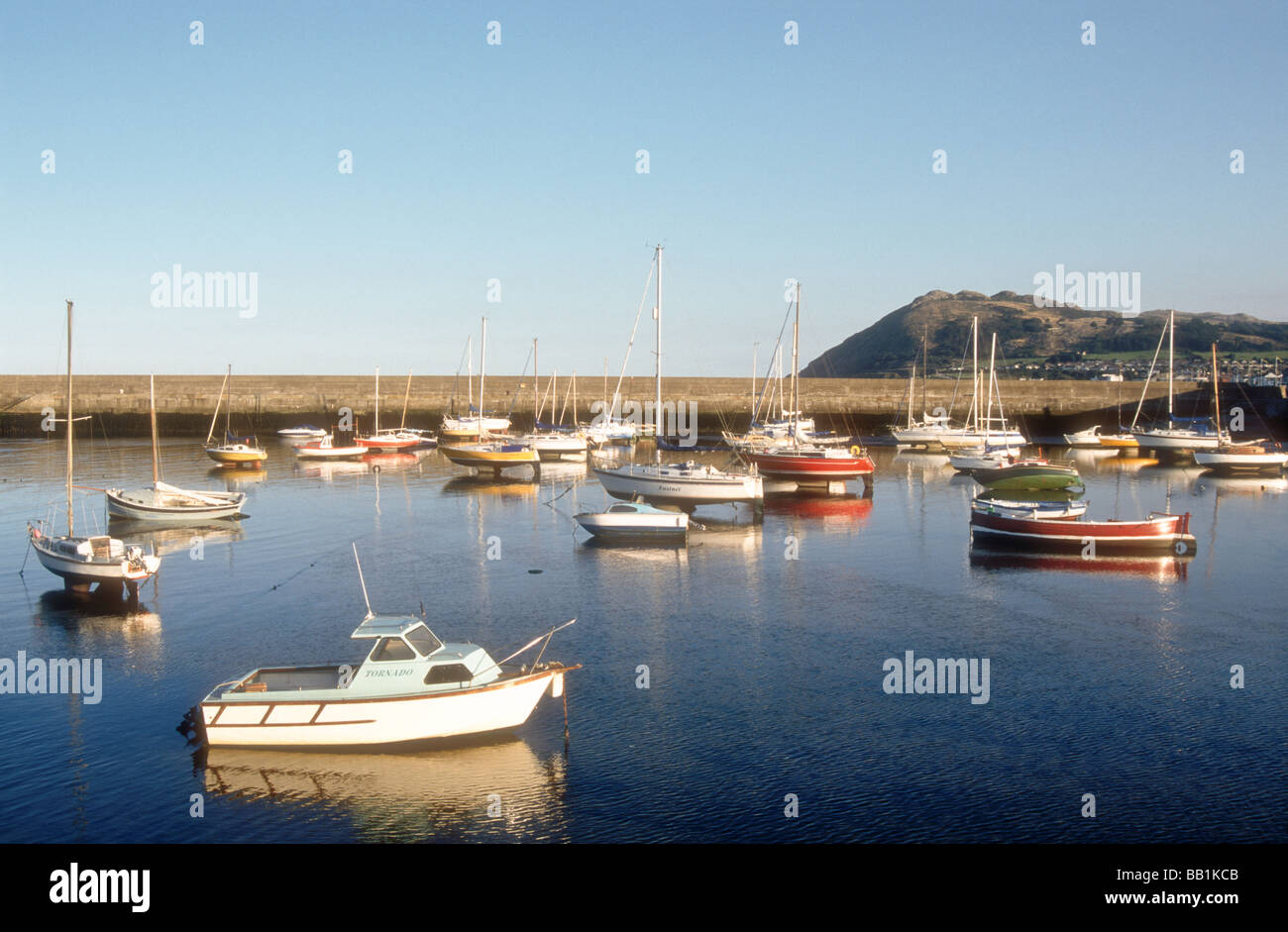Bray porto guardando verso la testa di Bray nella contea di Wicklow Repubblica di Irlanda Foto Stock
