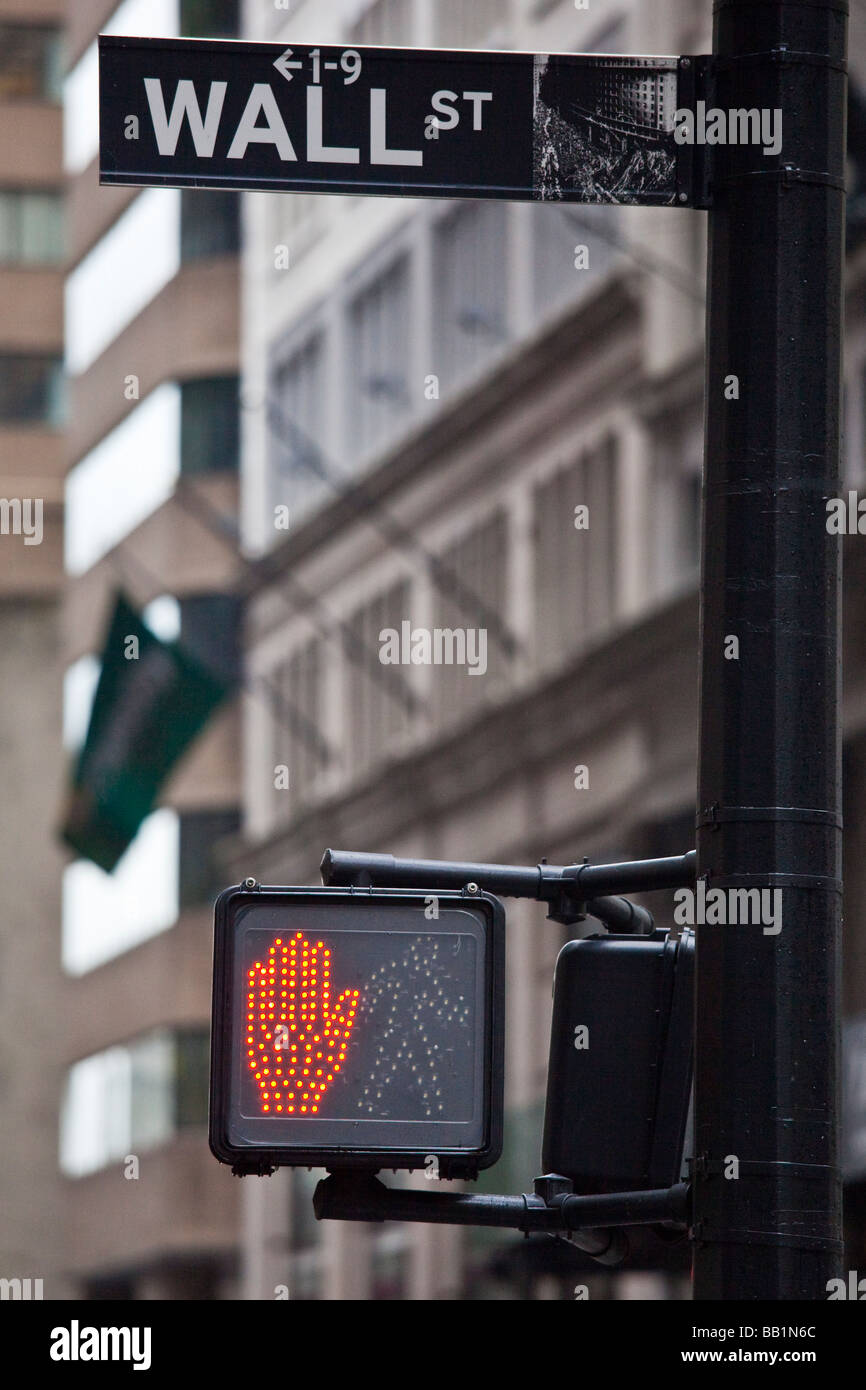 Wall Street Sign in New York City Foto Stock