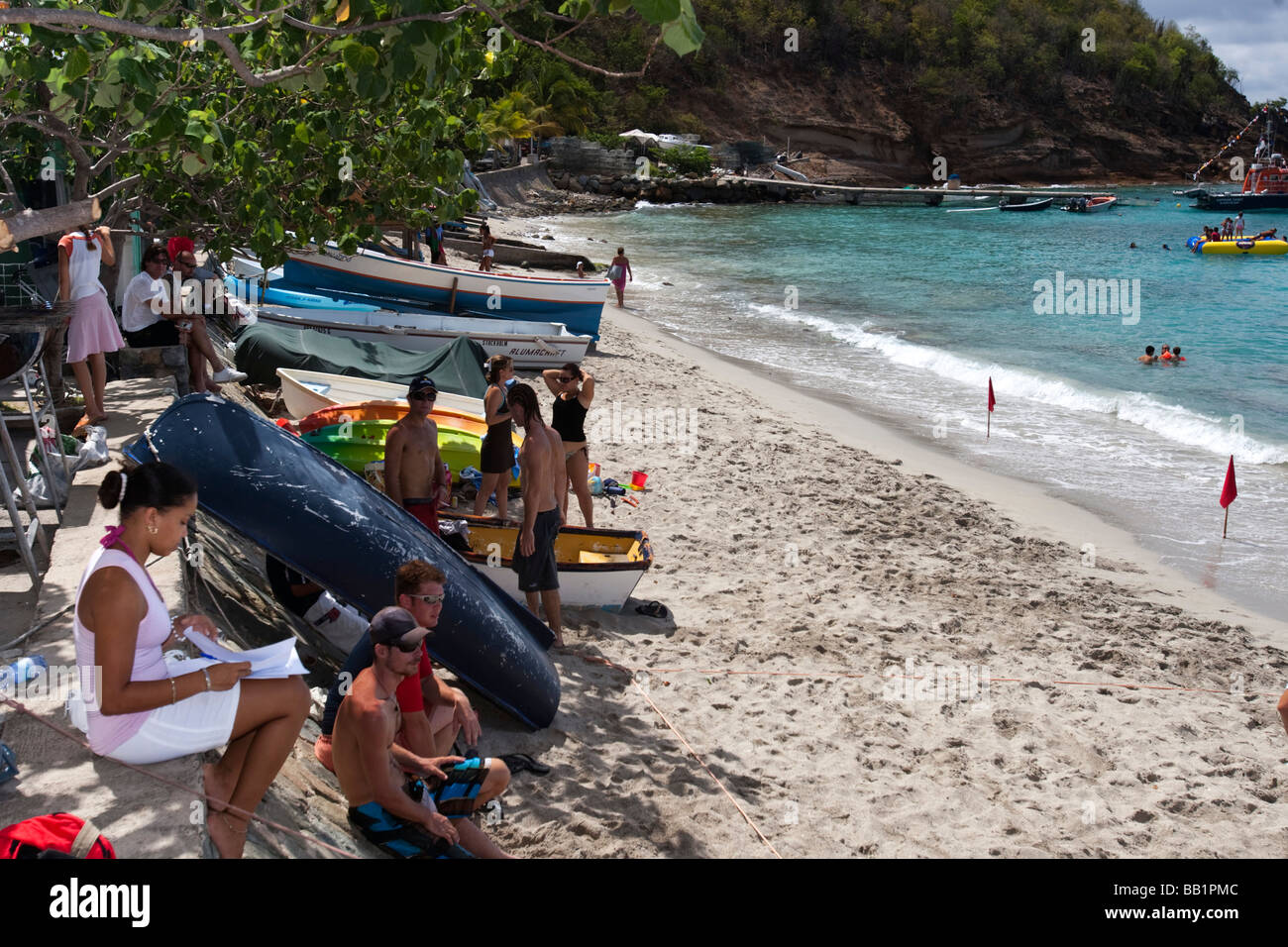 Spiaggia di Corossol durante il Saint Louis Festival San Barts Foto Stock