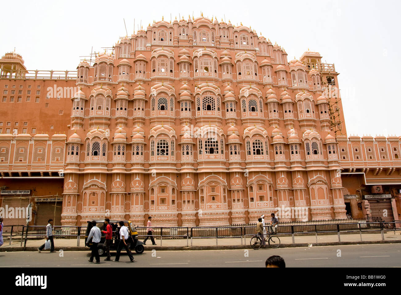 India Rajasthan Jaipur Hawa Mahal Palace di venti costruito nel 1799 Foto Stock