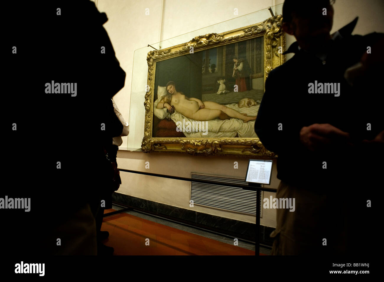 Firenze Toscana Italia la città del Rinascimento foto mostra la Galleria degli Uffizi e la Venere di Urbino di Tiziano Foto Stock