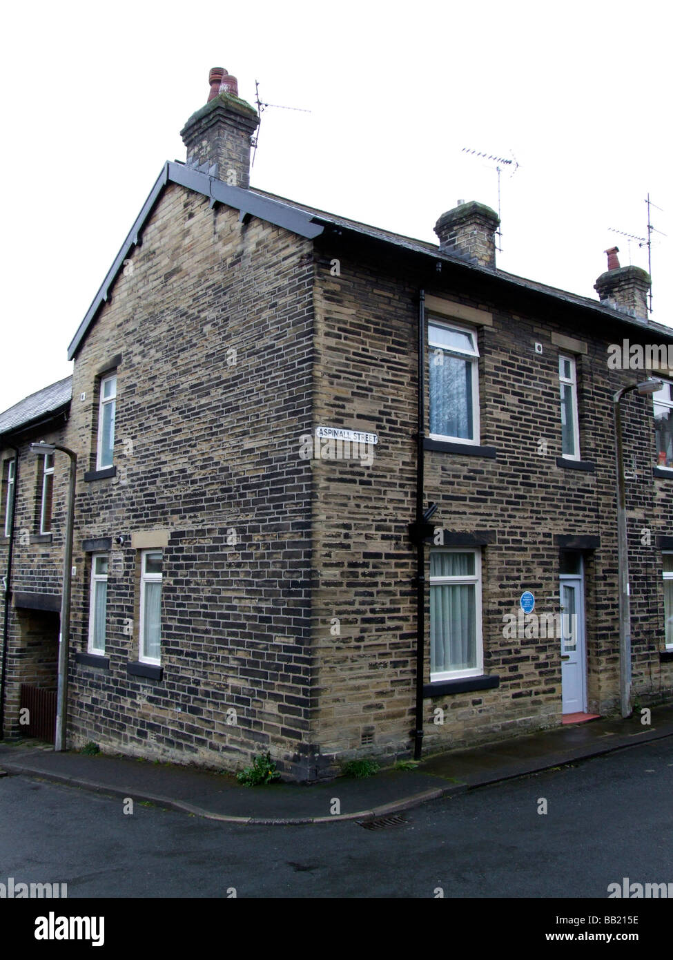 Casa natale del poeta Ted Hughes, Mytholmroyd, West Yorkshire Foto Stock