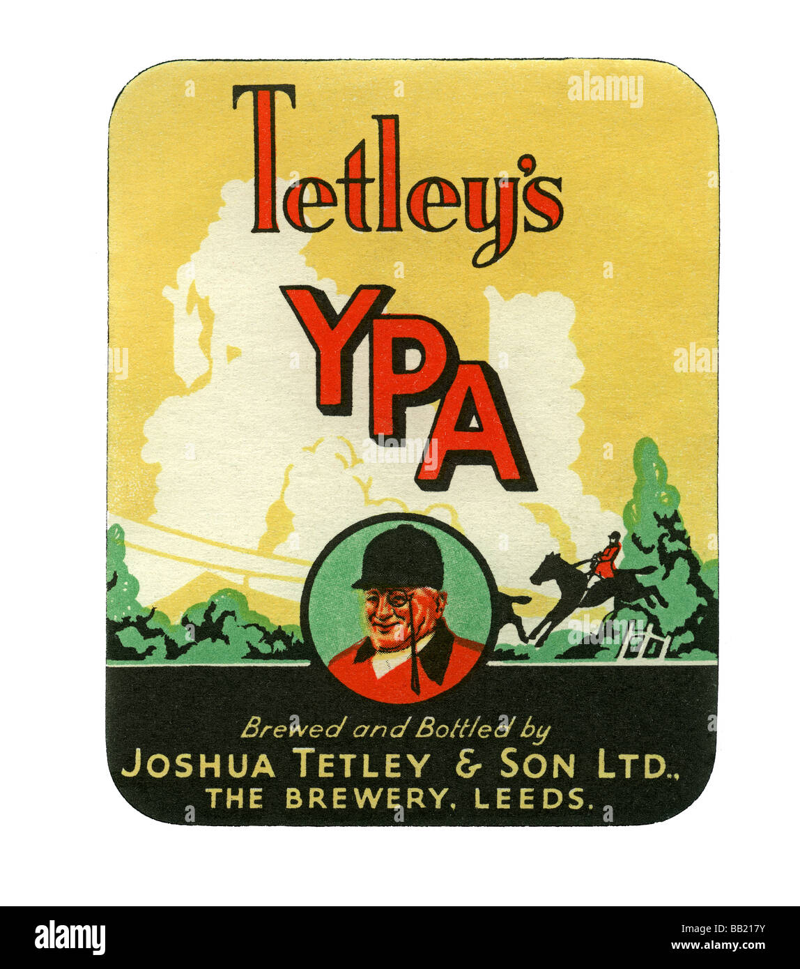 Vecchio britannici di birra per etichetta TETLEY'S YPA, Leeds, Yorkshire Foto Stock