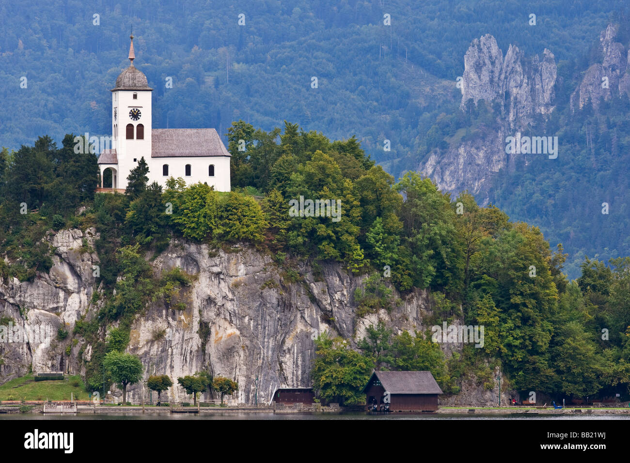 Cappella Johannesberg Traunkirchen lago Traunsee in Austria Foto Stock