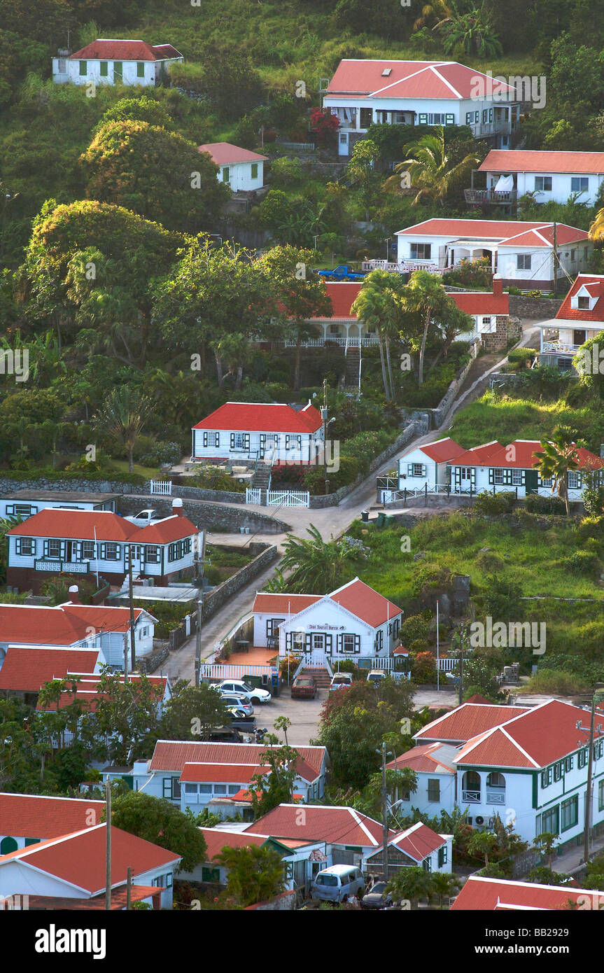 Windwardside Saba architettura tradizionale Foto Stock