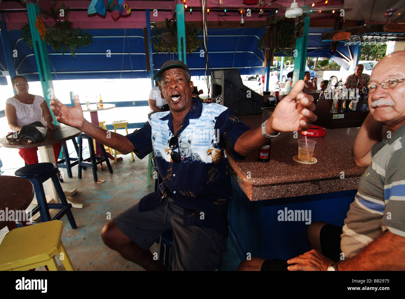 Antille Olandesi Bonaire Kralendijk bar in spiaggia Foto Stock