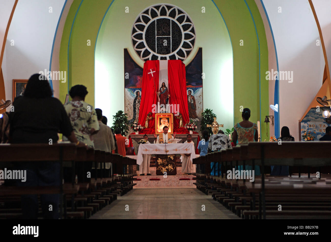 Antille Olandesi Bonaire Kralendijk cerimonia Chiesa Foto Stock