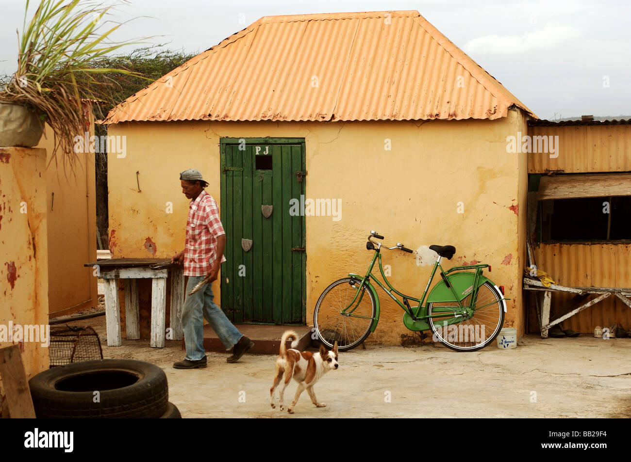 Antille Olandesi Bonaire kunuku casa in campagna vicino a Rincon Foto Stock
