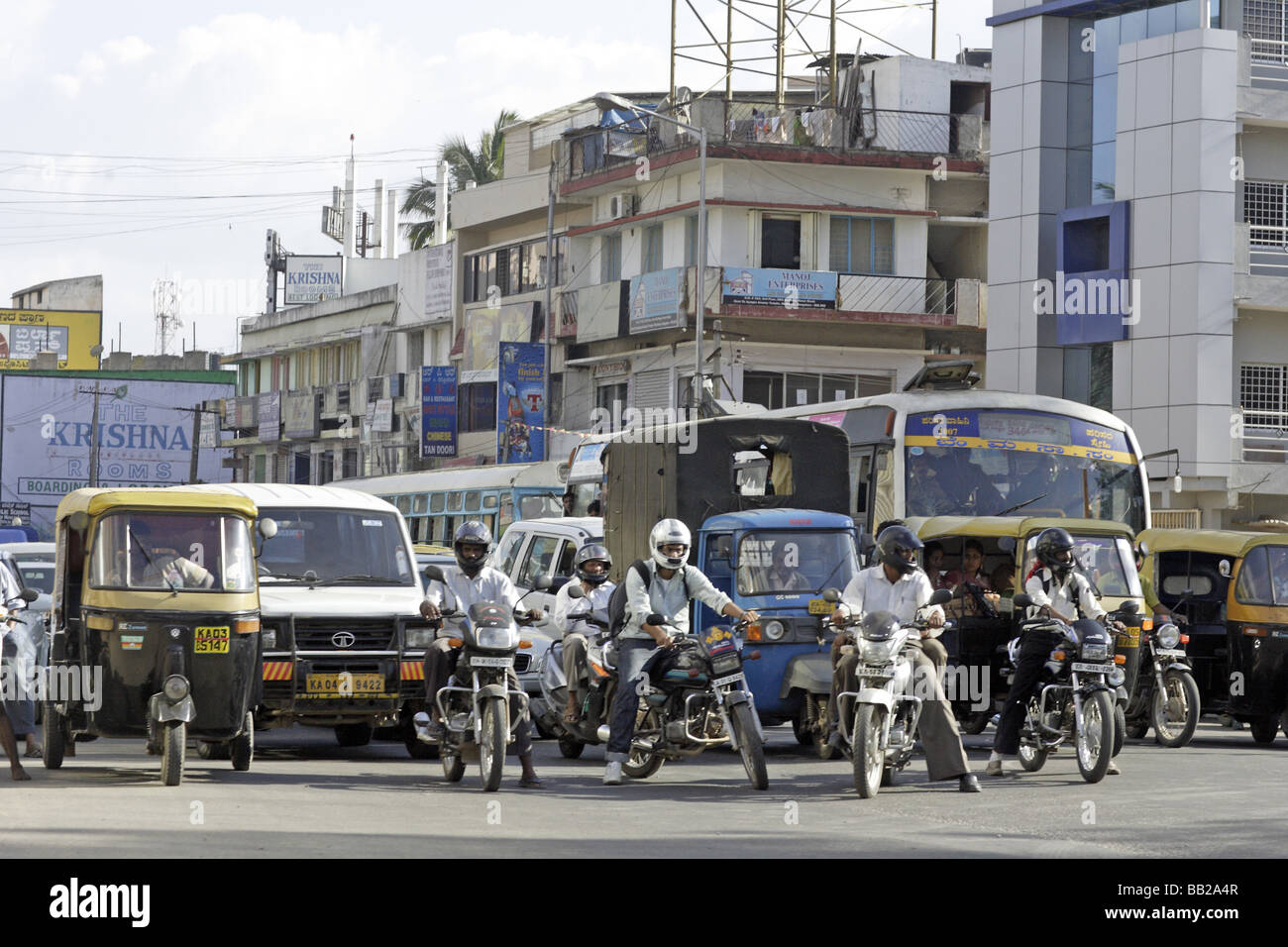 Scenario di strada Bangalore Foto Stock