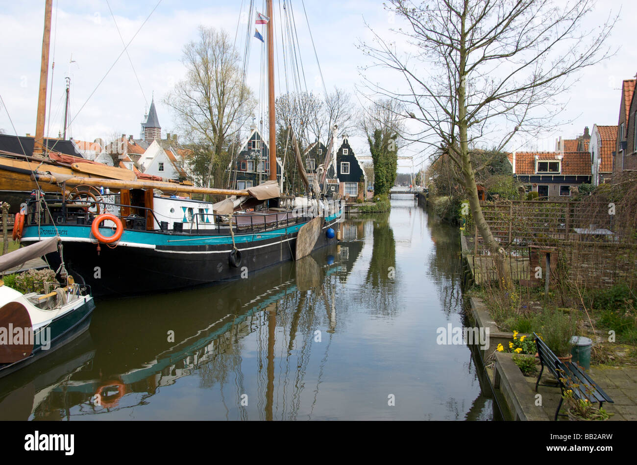 Europa, Paesi Bassi, North Holland, Edam, nave funziona con vintage battelli Foto Stock
