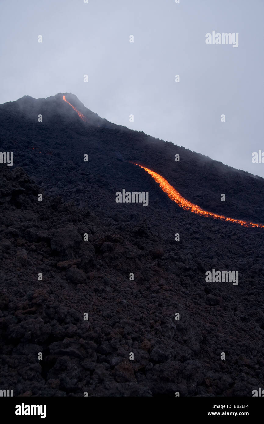 Il flusso di lava dal Volcan Pacaya Guatemala Foto Stock