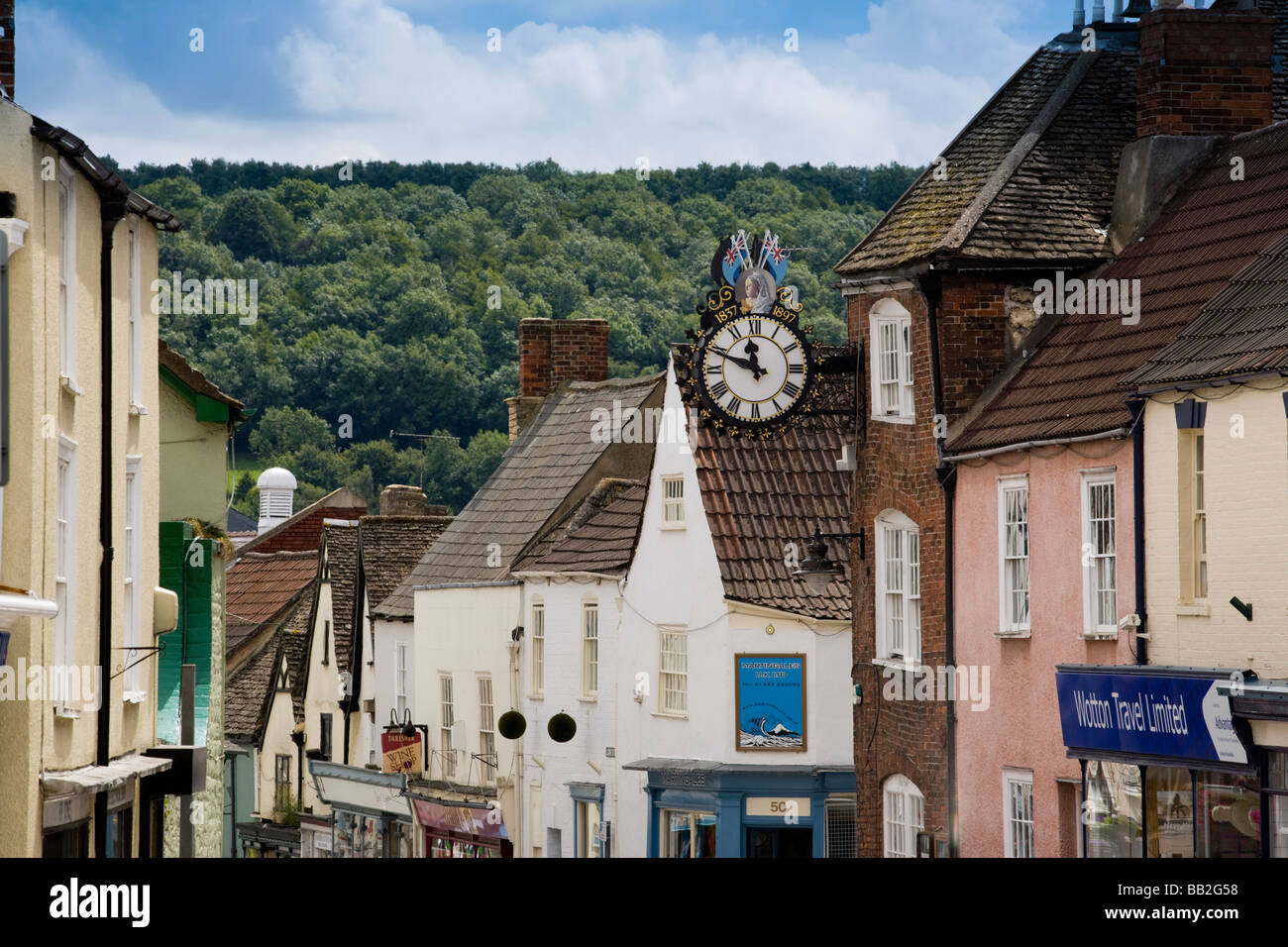 Wotton-under-Edge centro città Foto Stock