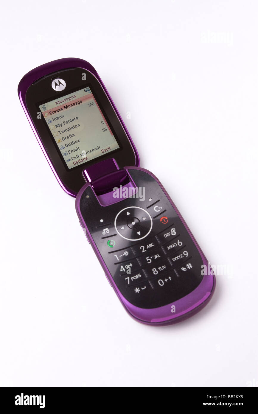 Messaging texting schermo sul telefono cellulare in lingua inglese Foto Stock
