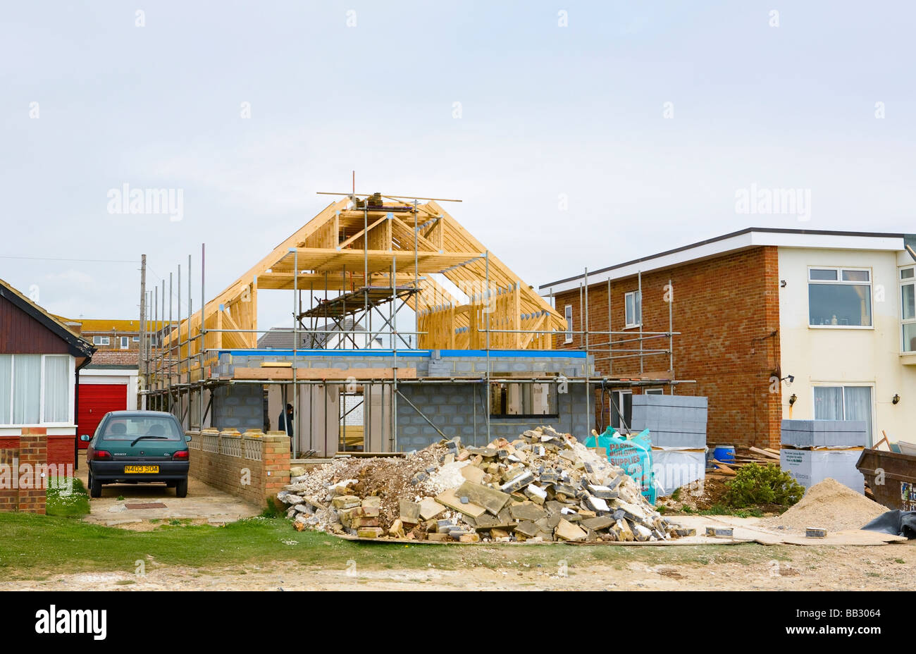 Casa di nuova costruzione in Peacehaven, East Sussex, Inghilterra. Regno Unito Foto Stock