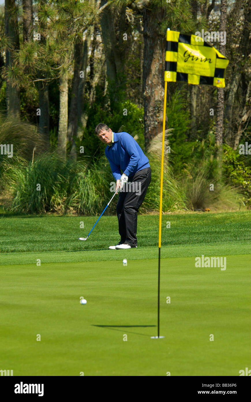 Stati Uniti d'America, Florida, Flagler, Palm Coast, l'oceano di corso presso Ginn Hammock Beach Resort, Professional Golfer Des Smyth nessun modello di rilascio Foto Stock