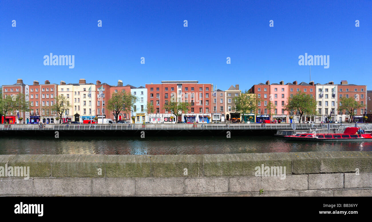 Bachelors Walk Dublino Irlanda street city scape panorama pano Foto Stock