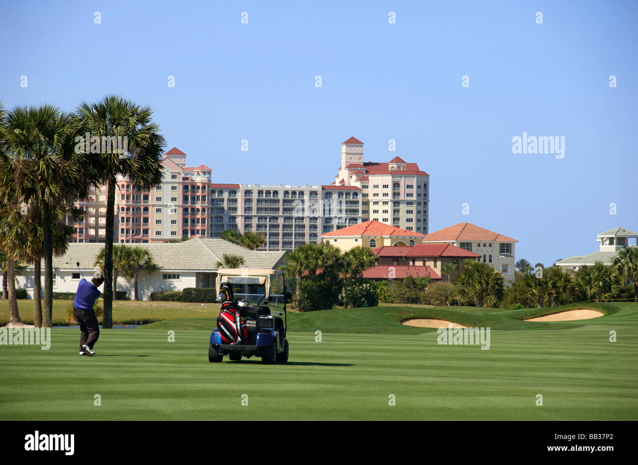 Stati Uniti d'America, Florida, Flagler, Palm Coast, l'oceano di corso presso Ginn Hammock Beach Resort Foto Stock
