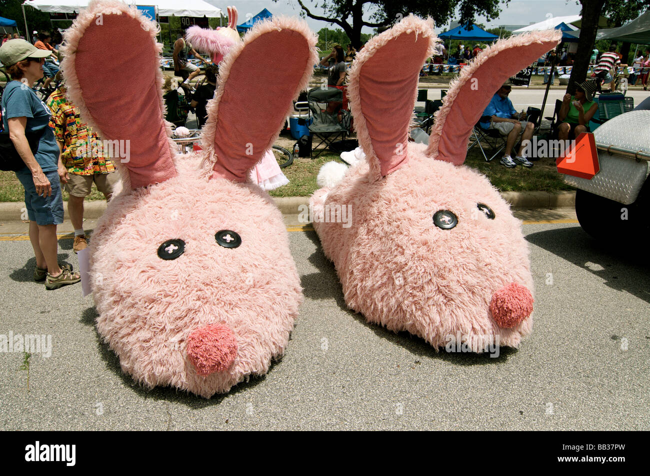 Bunny scarpe arte auto in Houston Parade Foto Stock