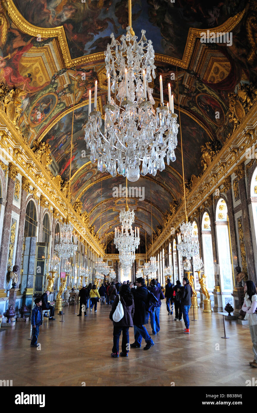Galerie des glacés, il Palazzo di Versailles, Versailles, Yvelines, Francia Foto Stock