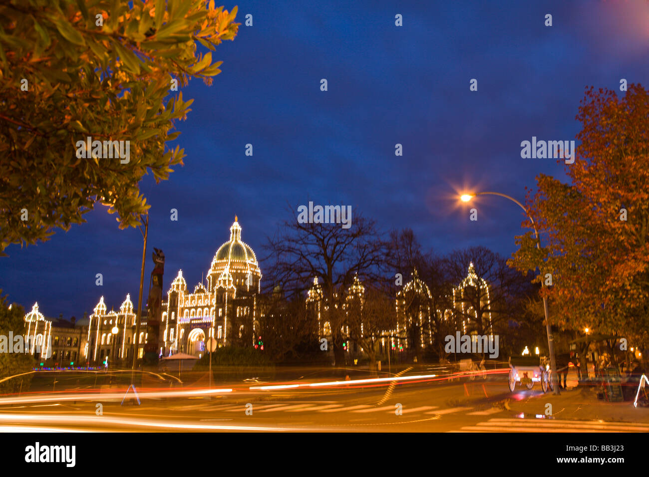 CANADA, British Columbia, Victoria. Di sera, Porto Interno. Foto Stock