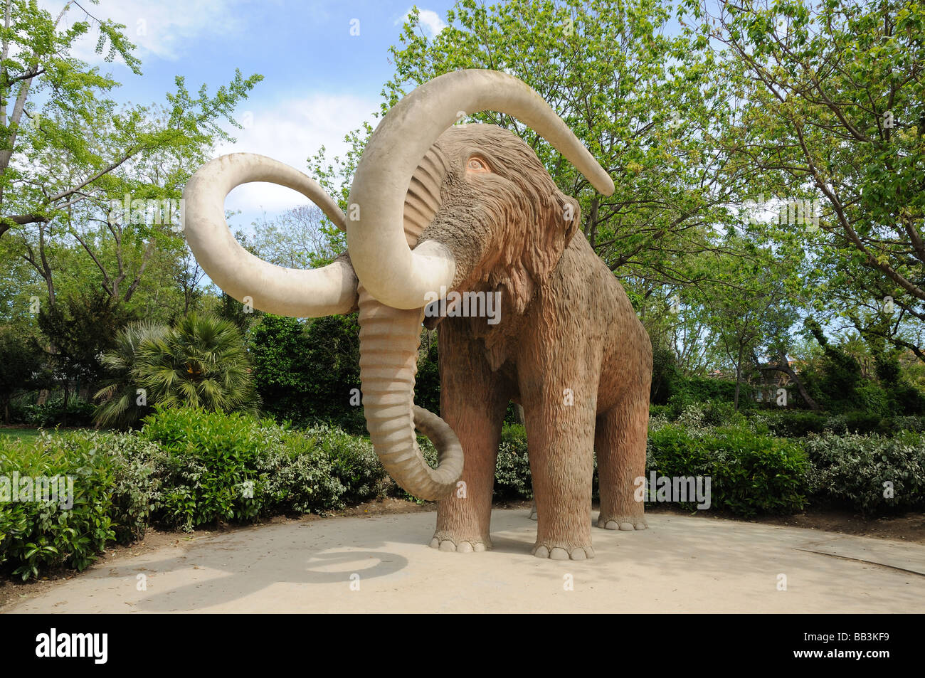 Mammoth statua in Parc de la Ciutadella a Barcellona, Spagna Foto Stock