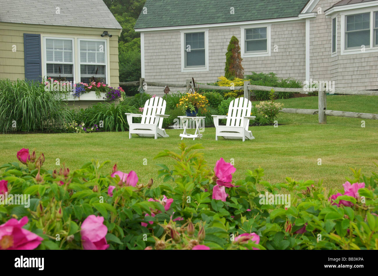 Stati Uniti d'America, New England, Maine, Ogunquit, backyard lungo Marginal Way Foto Stock