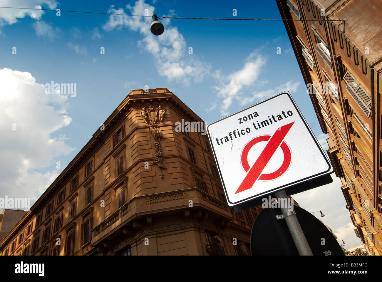Parcheggio segno di restrizione roma Foto Stock