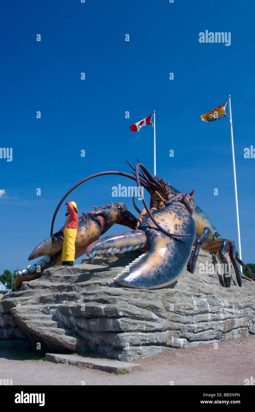 Canada, New Brunswick, Shediac. Sapere come l'aragosta capitale del Canada, aragosta più grande nel mondo della scultura. Foto Stock