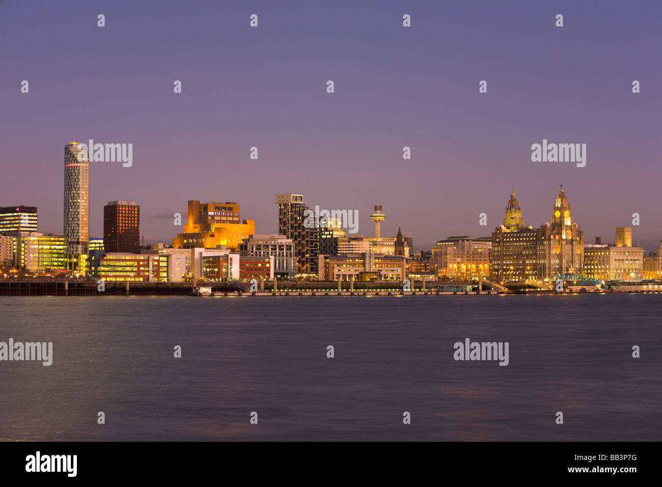 Lo Skyline di Liverpool, in Inghilterra Foto Stock