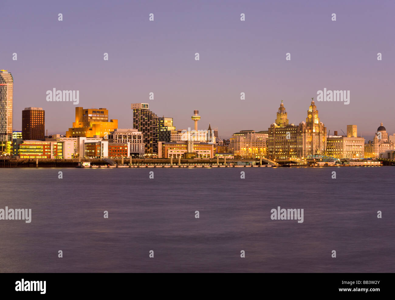 Lo Skyline di Liverpool, in Inghilterra Foto Stock
