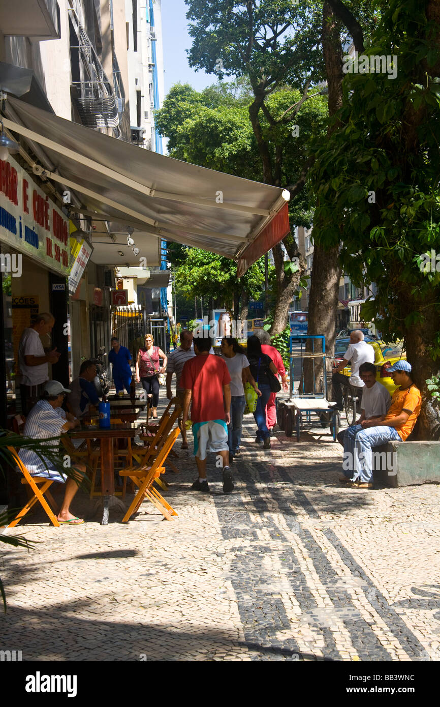 Sidewalk Café in Copacabana, Rio de Janeiro, Brasile. Foto Stock
