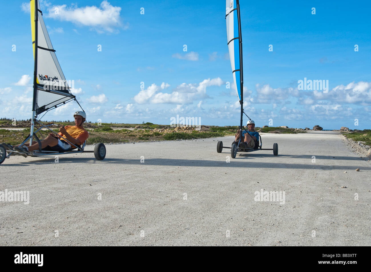 Landsailing, Bonaire, Paesi Bassi, Antille Foto Stock