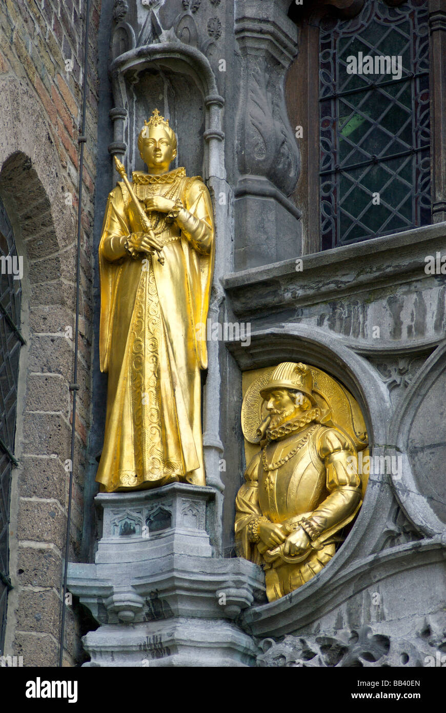 Europa Belgio Fiandre Occidentali, Bruges, Esterno della Basilica del Sangue Sacro Foto Stock