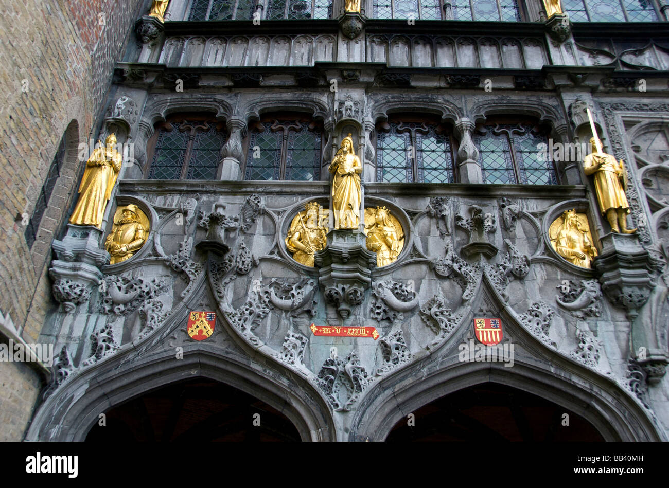 Europa Belgio Fiandre Occidentali, Bruges, Esterno della Basilica del Sangue Sacro Foto Stock